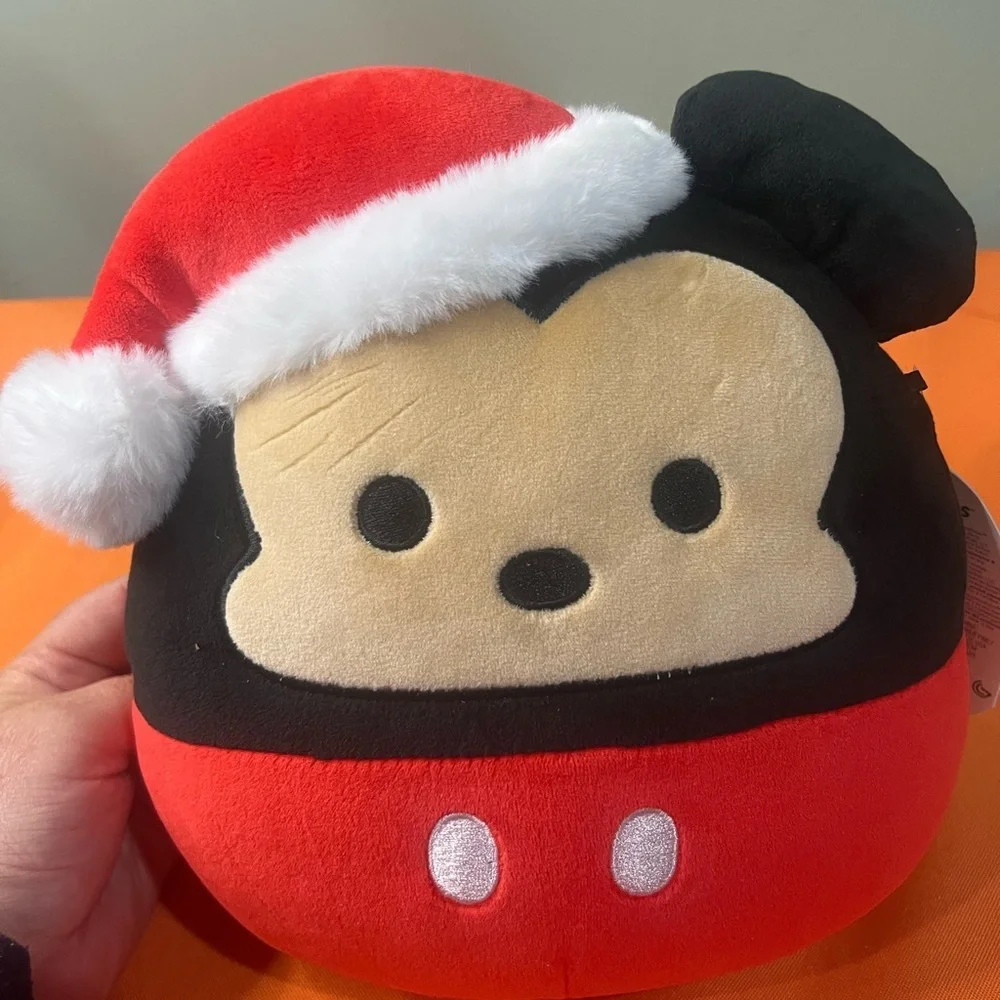 6/$25 Squishmallows Red and Black Stuffed Christmas  Mickey Mouse Plush
